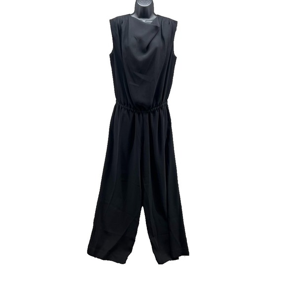 COS Pants - Cos Wide Leg Jumpsuit Womens 10 Black Sleeveless Modern Career Teacher Business
